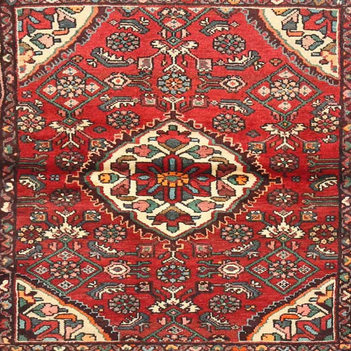 Square Traditional Orange Salmon Pink Medallion Rug, tr4370