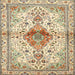 Square Traditional Khaki Gold Persian Rug, tr4371