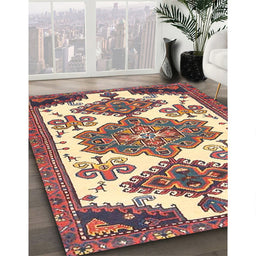 Traditional Brown Red Persian Rug in Family Room, tr4372