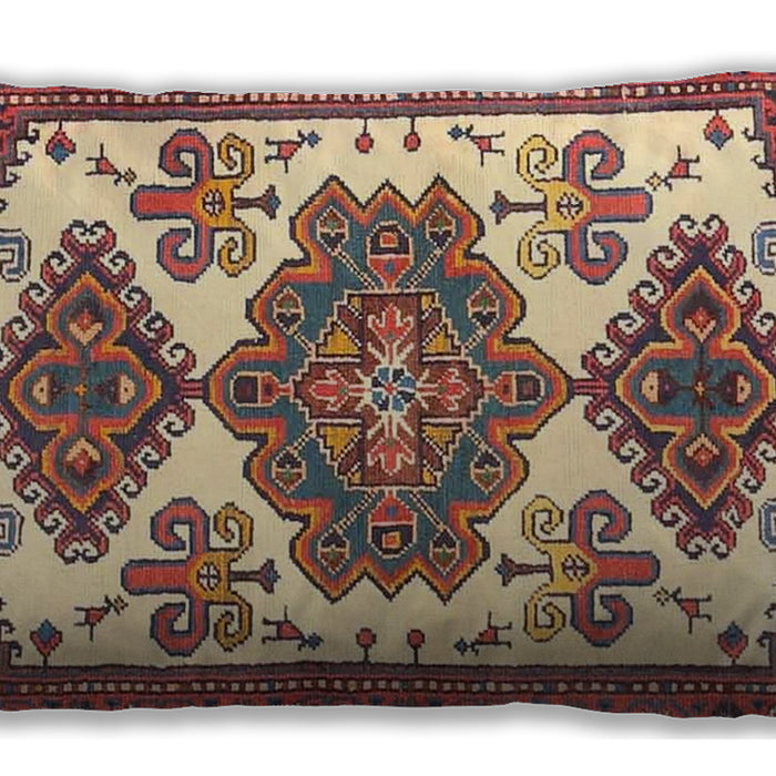 Traditional Classic Rectangular Brown Red Lumbar Throw Pillow, 13 inch by 19 inch, lbtr4372