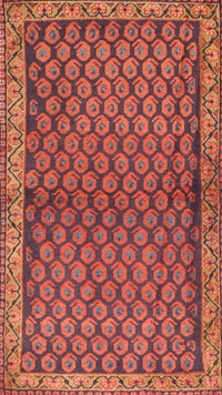 Machine Washable Traditional Orange Rug, wshtr4373