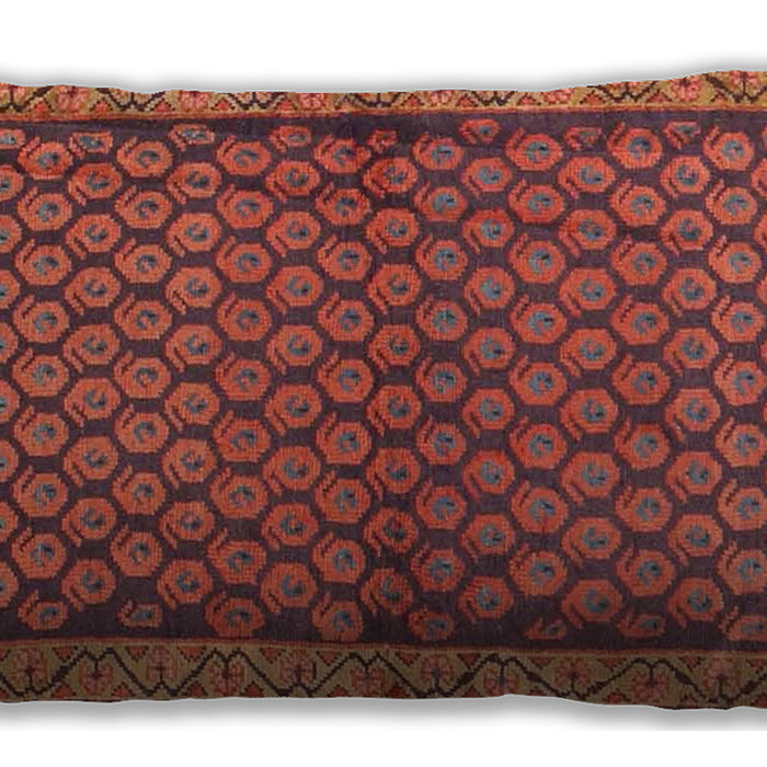 Traditional Classic Rectangular Orange Lumbar Throw Pillow, 13 inch by 19 inch, lbtr4373