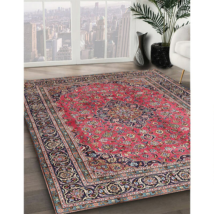 Traditional Brown Red Persian Rug in Family Room, tr4374