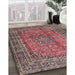 Traditional Brown Red Persian Rug in Family Room, tr4374
