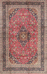 Machine Washable Traditional Brown Red Rug, wshtr4375