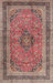 Machine Washable Traditional Brown Red Rug, wshtr4375