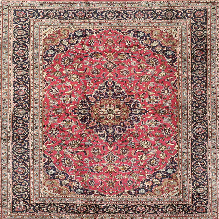 Square Traditional Brown Red Persian Rug, tr4375