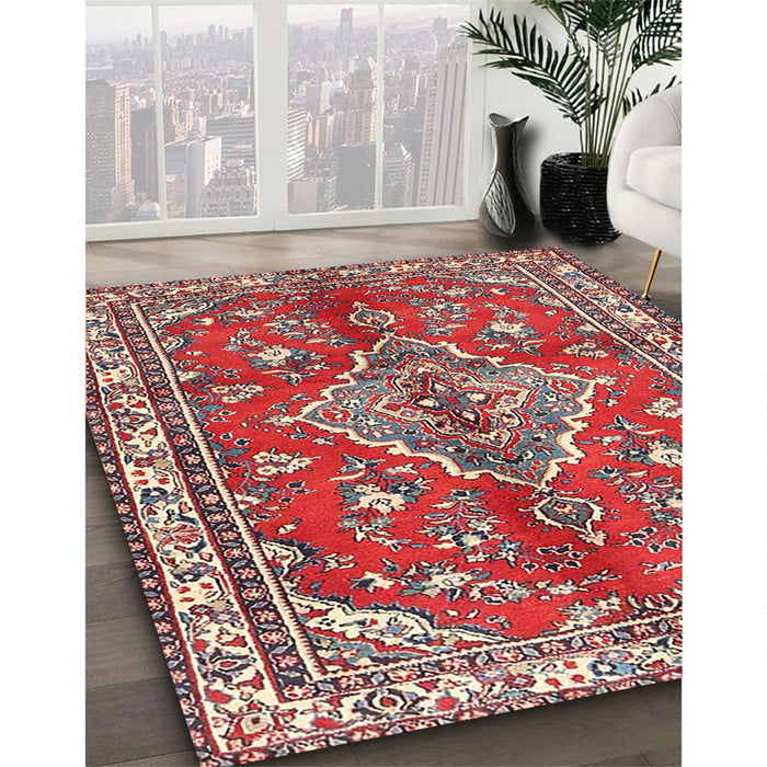 Traditional Red Persian Rug in Family Room, tr4376