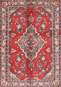 Machine Washable Traditional Red Rug, wshtr4376