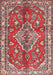 Machine Washable Traditional Red Rug, wshtr4376