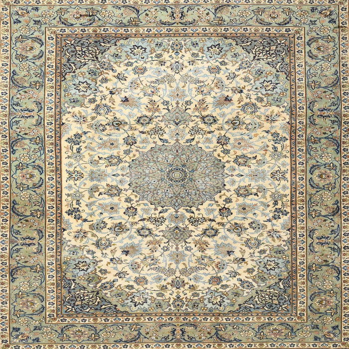 Square Traditional Brown Medallion Rug, tr4378