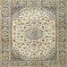 Square Traditional Brown Medallion Rug, tr4378