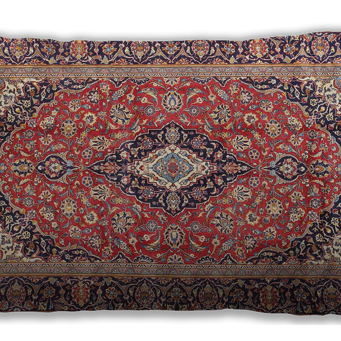 Traditional Classic Rectangular Brown Red Lumbar Throw Pillow, 13 inch by 19 inch, lbtr4379
