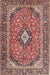 Machine Washable Traditional Brown Red Rug, wshtr4379