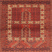 Round Machine Washable Traditional Red Rug, wshtr437