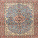 Square Traditional Chestnut Brown Persian Rug, tr4381