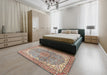 Traditional Chestnut Brown Persian Rug in a Bedroom, tr4381