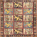 Square Traditional Brown Red Persian Rug, tr4382