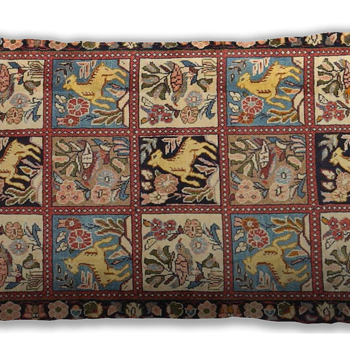 Traditional Classic Rectangular Brown Red Lumbar Throw Pillow, 13 inch by 19 inch, lbtr4382