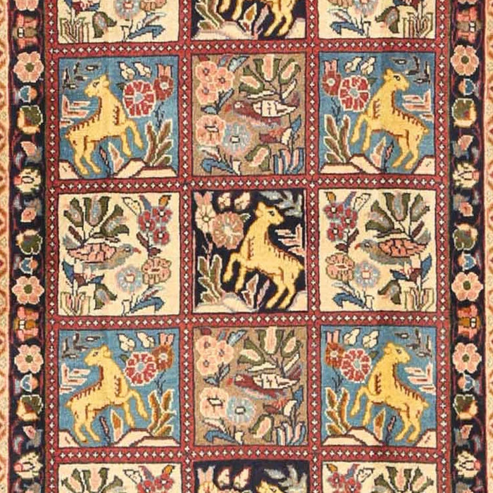 Machine Washable Traditional Brown Red Rug, wshtr4382