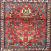 Square Traditional Camel Brown Persian Rug, tr4383