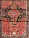 Machine Washable Traditional Saffron Red Rug, wshtr4385