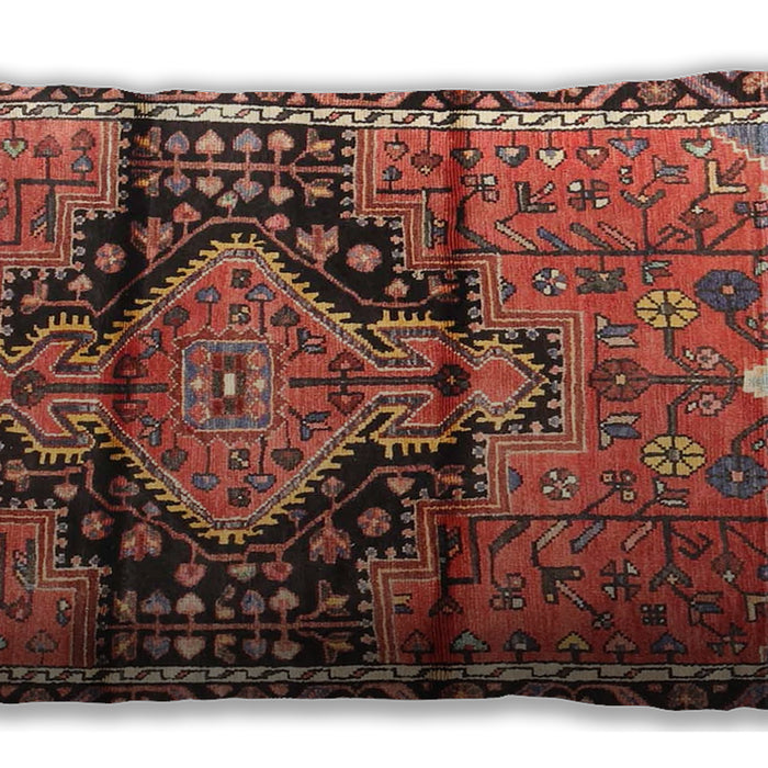 Traditional Classic Rectangular Saffron Red Lumbar Throw Pillow, 13 inch by 19 inch, lbtr4385