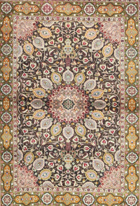 Machine Washable Traditional Sienna Brown Rug, wshtr4386