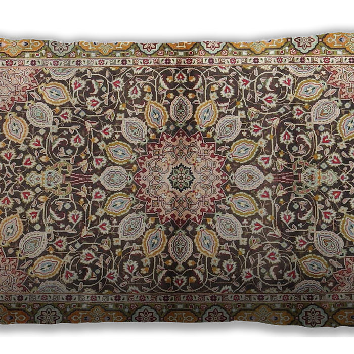 Traditional Classic Rectangular Sienna Brown Lumbar Throw Pillow, 13 inch by 19 inch, lbtr4386