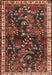 Machine Washable Traditional Rust Pink Rug, wshtr4387