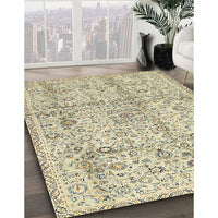 Traditional Khaki Gold Persian Rug, tr4389