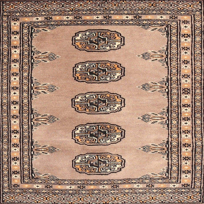 Square Traditional Chestnut Brown Southwestern Rug, tr438