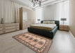 Machine Washable Traditional Chestnut Brown Rug in a Bedroom, wshtr438