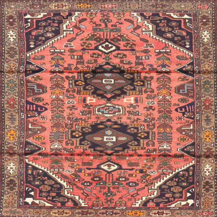 Square Traditional Brown Red Persian Rug, tr4392