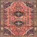 Square Traditional Brown Red Persian Rug, tr4392
