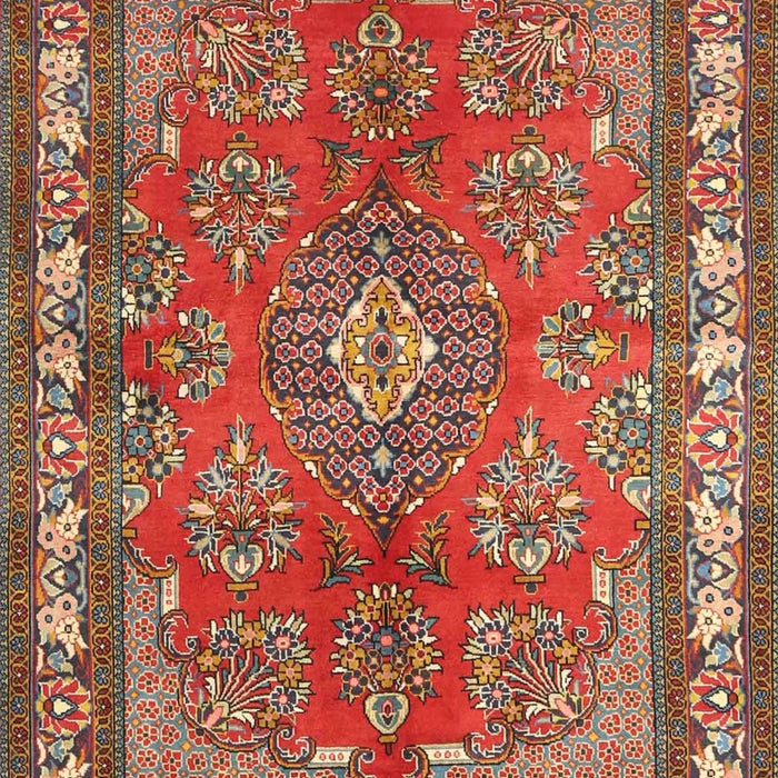 Traditional Orange Brown Medallion Rug, tr4393