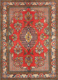 Machine Washable Traditional Orange Brown Rug, wshtr4393