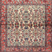 Round Machine Washable Traditional Brown Red Rug, wshtr4396