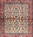 Machine Washable Traditional Brown Red Rug, wshtr4396