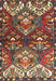 Machine Washable Traditional Saffron Red Rug, wshtr4397