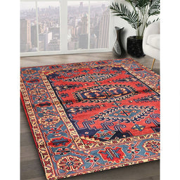 Traditional Fire Brick Red Persian Rug in Family Room, tr4399