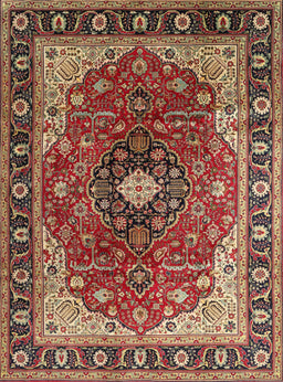 Machine Washable Traditional Saffron Red Rug, wshtr439