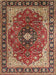 Machine Washable Traditional Saffron Red Rug, wshtr439