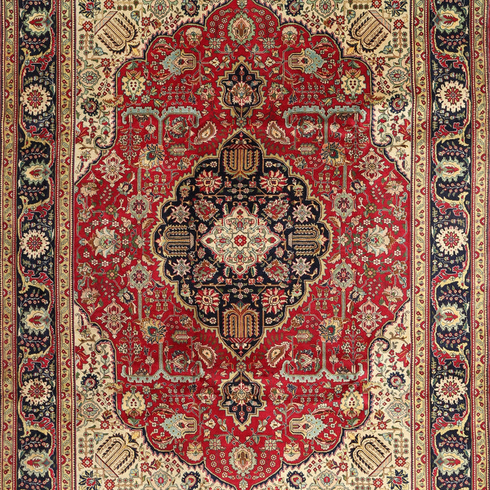 Machine Washable Traditional Saffron Red Rug, wshtr439