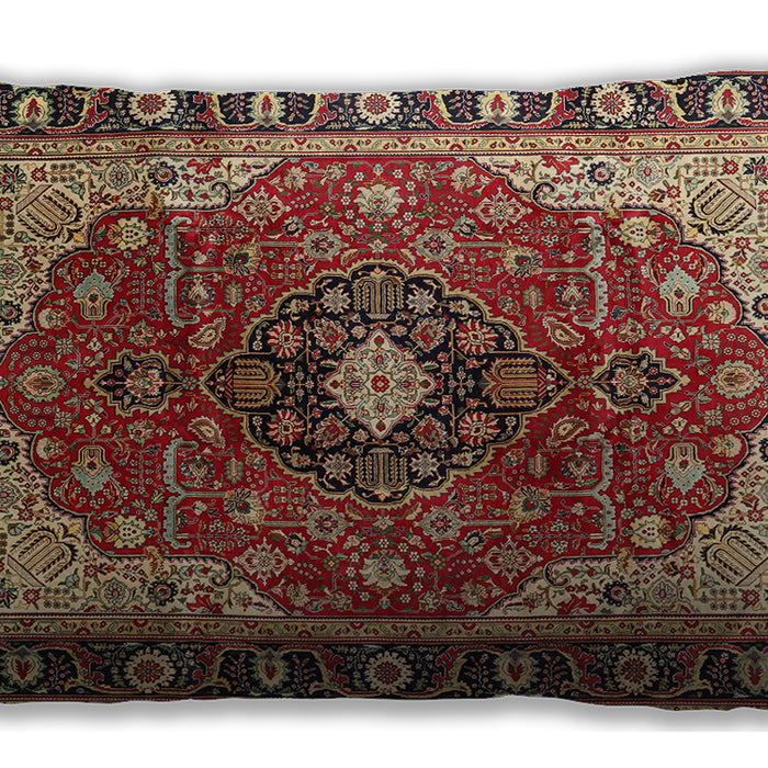 Traditional Classic Rectangular Saffron Red Lumbar Throw Pillow, 13 inch by 19 inch, lbtr439