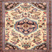 Round Machine Washable Traditional Chestnut Brown Rug, wshtr4400