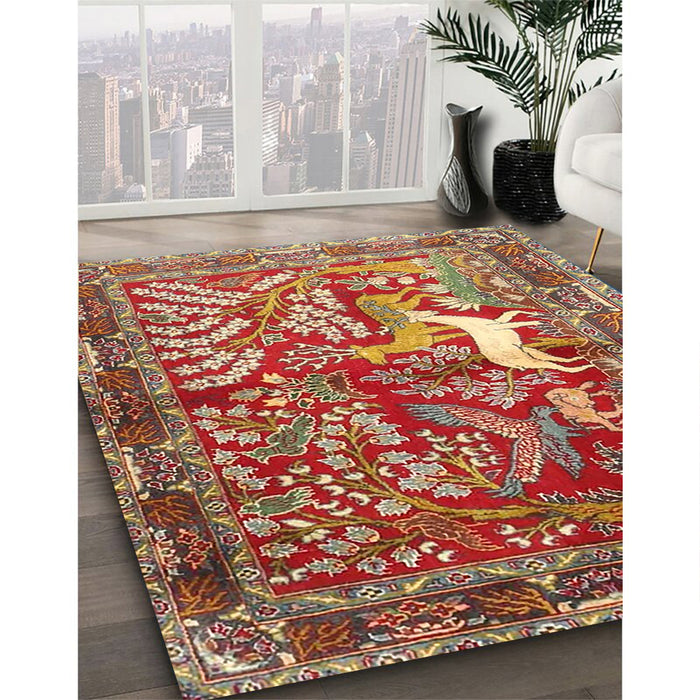 Traditional Brown Persian Rug in Family Room, tr4402