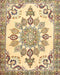 Machine Washable Traditional Brown Gold Rug, wshtr4403