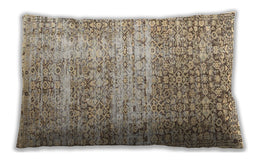 Traditional Classic Rectangular Dark Almond Brown Lumbar Throw Pillow, 13 inch by 19 inch, lbtr4404