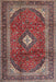 Traditional Saffron Red Medallion Rug, tr4405